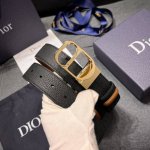Dior迪奥 宽3.5Cm 新款 男士腰间实用与点缀腰带，进口头层牛皮转动金属扣，低调有品质高奢大气 双面使用