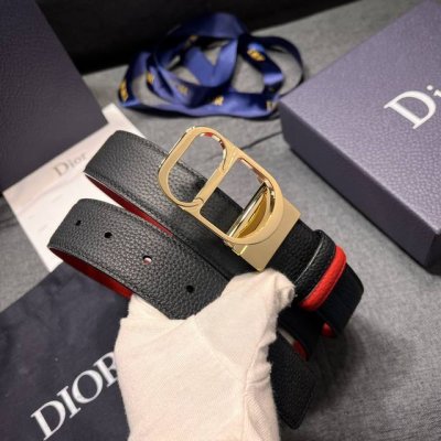 Dior迪奥 宽3.5Cm 新款 男士腰间实用与点缀腰带，进口头层牛皮转动金属扣，低调有品质高奢大气 双面使用