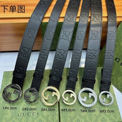 顶级原单复刻 ，配送专柜全套礼盒包装gucci.古奇 男士皮带 女士腰带 情侣款 宽度:4.0Cm 3.0Cm，带身采用黑色荔枝纹头层牛皮压古驰标志大g印花搭配