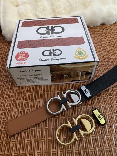 品名：菲拉格幕 原单皮带 材质：原单牛皮腰带 百分百头层牛皮腰带保证真皮，24K纯钢扣，专柜原单品质、做工精细，时尚大牌，送人自用首选 包装： 请认准如图专柜包