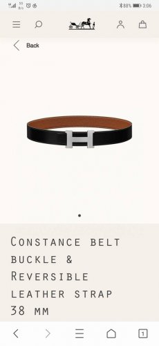 特 Hermes.爱马仕 官网同步 宽度38Mm 原版荔枝搭带身搭配原版精品钢扣，男装的经典搭配，可双面使用完美配饰！