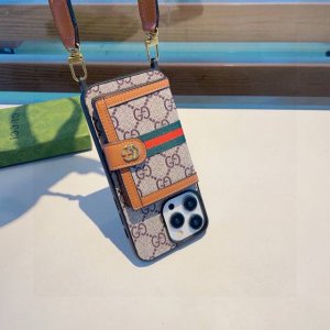 古驰Gucci卡包 原皮系列手机壳，二合一挂孔可搭配肩带斜挎，立马变成时尚达人 Iphone16系列更新 型号：为了不出现报错型号，请打开本机查看手机设置显示的