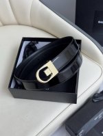 特 2025 开春秀款Saint Laurent 圣罗兰女士腰带皮带 原厂真金电渡扣头，意大利原厂皮，宽3.0Cm，代购级。