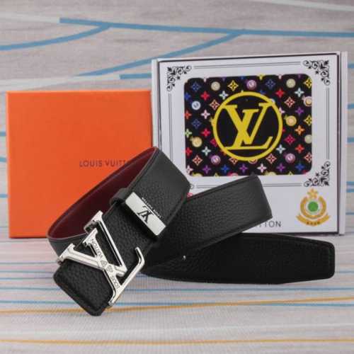 腰带皮带：Lv 路易威登原单牛皮皮带 男款皮带：材质百分百头层牛皮腰带保证真皮皮带，专柜原单品质、做工精细，时尚大牌，送人自用首选包装： 请认准如图专柜包装赠送