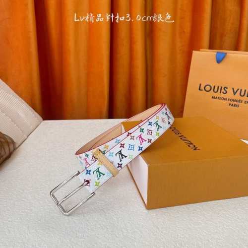 -Louis Vuitton ：经典原单品质，一面白彩印花一面树膏底，原单精品针扣，精工制作，细节看图，实物拍摄，高端奢华，宽度3.0Cm