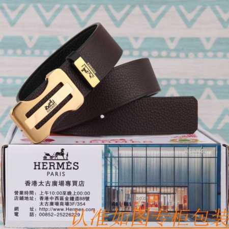 腰带皮带：爱玛仕原单牛皮腰带 男款皮带：材质百分百头层牛皮腰带保证真皮皮带，专柜原单品质、做工精细，时尚大牌，送人自用首选包装： 请认准如图专柜包装赠送打孔器手 - 点击图像关闭