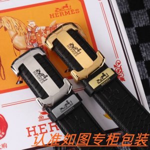 男士腰带：爱马仕 原单 男士皮带：百分百头层牛皮，保证真皮。24K纯钢扣双面可用专柜同等质量， 送人自用首选 包装： 请认准如图专柜包装，赠送打孔器，银联发票，