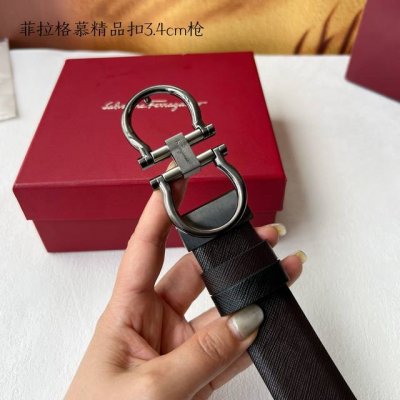 特 品牌： 菲拉格慕 新款进口小牛皮，手感细腻柔软。搭配纯钢自动精品钢扣，男士必备！宽度：3.5Cm