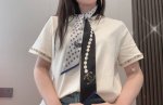 两色现货小珍珠 专柜同款！香奈儿束发带 飘带款！可当小围巾，绑头发，绑手袋，绑在手腕装饰！多功能随便你搭配！双面斜纹真丝！规格6*120！