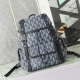中号Dior Hit The Road双肩背包 海军蓝色Cd Diamond图案帆布和海军蓝色光滑牛皮革 P30,000 编号:1Htba184Cdp_H36B