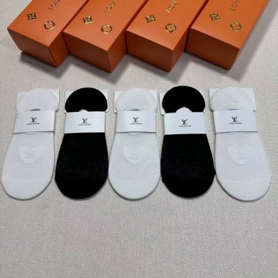 特 Louis Vuitton 路易威登驴家新品女款隐形袜子 一盒五双 镂空网袜，提花经典标志，纯棉材质，超舒适超美腻大牌出街，潮人必备超好搭