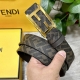 图片包装＋10 Fendi 芬迪 专柜同款 宽3.5Cm 双环正反用腰带 Ff按钉搭扣 咖啡色Cuoio Romano皮革材质 反面面料带有烟草黄和黑色Ff图案