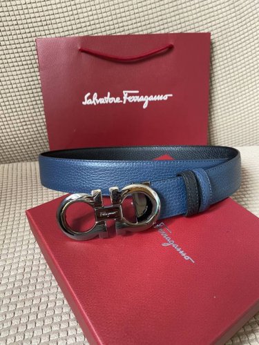 特 ：配全套包装盒 菲拉格慕Ferragamo 双面牛皮荔枝纹正品标准皮料商务休闲款 回馈新老客户
