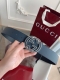 Gucci.古驰 全套包装 绝美Gucci 双G扣男士新款腰帶 專櫃同步 寬4厘米 雙面進口荔枝紋雙面雙色可用 精緻真空電鍍雙G鋼扣 時尚百搭款