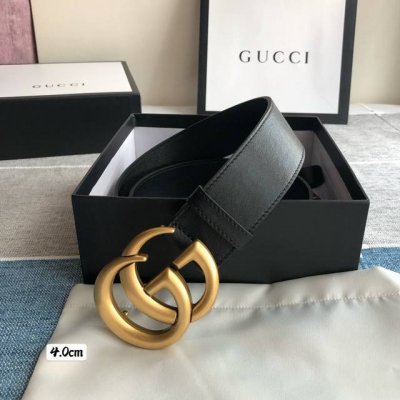 特 Gucci古驰 全套包装 男女款通用 腰带采用标志性的古铜色Gg搭扣设计，搭配上乘皮料精制而成。