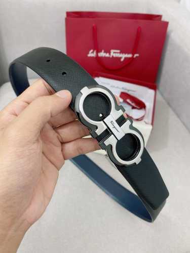 特 Ferragamo 官网同步更新，代购原单腰带，进口头层牛皮搭配真空电镀精品扣支持NFC防伪验证，时尚百搭，宽度3.5cm .