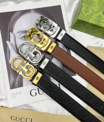 皮带：古奇..Gu..Cci自动扣- 腰带：顶级原单复刻版.古驰.自动带系列百分百进口原厂头层牛皮，保证真皮。雕花镂空工艺.真空电镀.永不掉色.24K纯钢扣头层