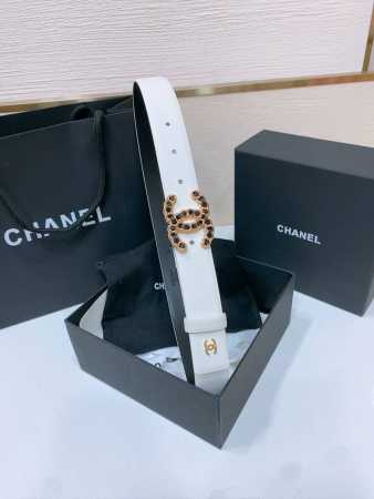 Chanel经典双C皮带腰带 新款Logo扣搭配进口羊皮带身，质感满分，简直身春日里的点睛之笔，皮带直径3.0Cm - 点击图像关闭