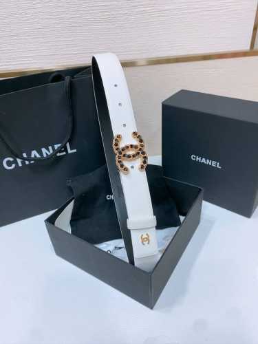 Chanel经典双C皮带腰带 新款Logo扣搭配进口羊皮带身，质感满分，简直身春日里的点睛之笔，皮带直径3.0Cm