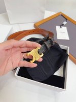 特P160 Triomphe Canvas标志印花 中腰 金色饰面金属件 宽度1英寸(2.5厘米) triomphe 配领扣带扣