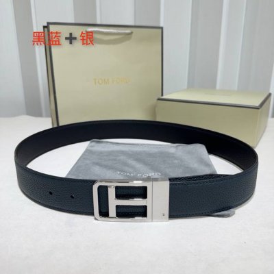 男士Tf 汤尼.福特 采用双面头层牛皮 Togo纹纯铜精品扣头打造 双面可用，柔软细腻，休闲商务，百搭大方，商务休闲！ 尺寸：3.8Cm 颜色：黑配蓝，黑配咖啡