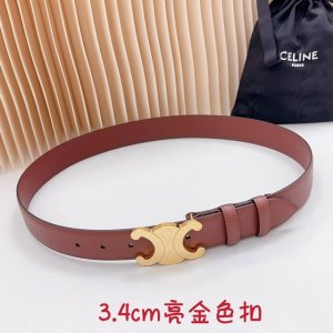 特 3.4Cm塞琳官网经典款，双面头层牛皮皮料，长度：.75.80.85.90.95.100.105.110欧， 铜 五金扣原版开模定制庆祝]