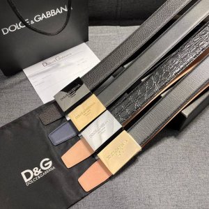 Dg 宽 3.5Cm 杜嘉班纳 新款 小牛皮简约百搭腰带，Dolce&Gabbana Milano 标牌装饰别具一格