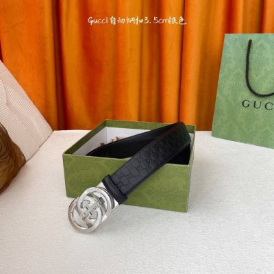 古奇～Gu Cci新款小牛皮，手感细腻柔软，搭配纯钢自动精品扣，男士必备！宽度：3.5Cm