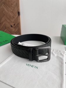 Bv 2026新款男士腰带 纯手工小格子Intreccio编织意大利小牛皮 搭配真空枪色针扣 皮带宽度4.0Cm 颜色: 黑色 DDD