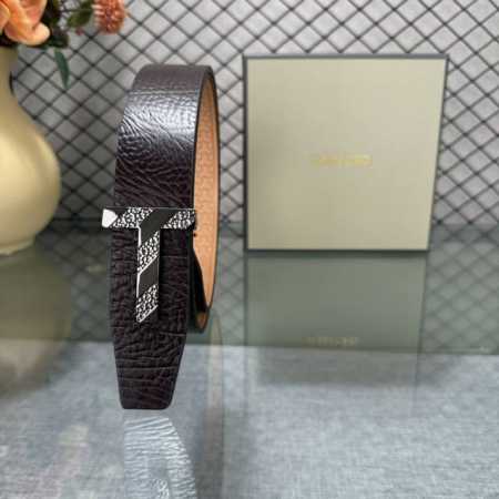 汤姆福特最新网红爆款双面头层牛皮专柜同步3.8宽新款上市了，原版牛皮，搭配铜扣，优雅，大方用的方便。谢谢你转载。 - 点击图像关闭