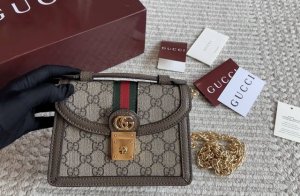 迷你 配全套包装 Size：18*11Cm Gg Ophidia 邮差包 进口小牛皮 搭配古铜五金！