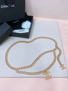 特 -Chanel 黄铜金属.经典链条Logo腰链 精致优雅 均码 二层链 简单不显单调 大爆款回货！