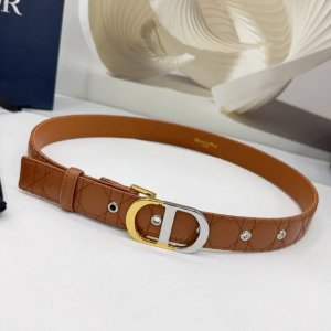 3.0Cm 迪奥羊皮腰带，羊皮皮料，长度：.75.80.85.90.95.100欧，双色五金铜扣原版开模定制庆祝]