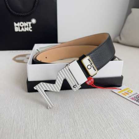 品名：万宝龙.Montblanc原单 腰带 皮带 型号：挂扣，新款原版经典精品双色挂扣，实物拍摄，原版头层牛皮 材料：百分百头层牛皮，保证真皮。双面可用专柜同等 - 点击图像关闭