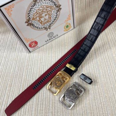 品名：Versace.范思哲 自动带 材质：原单牛皮腰带 百分百头层牛皮腰带保证真皮，24K纯钢扣，专柜原单品质、做工精细，时尚大牌，送人自用首选 包装： 请认