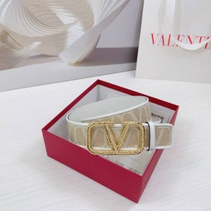 4.0Cm 华伦天奴腰带，双面头层牛皮皮料，长度：.75.80.85.90.95.100.105.110欧，铜五金扣原版开模定制庆祝]