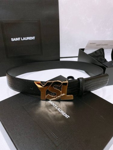 Salnt.Laurent.Paris. Y S L复古铜扣. 简单百搭！双面头层小牛皮 手感柔软细腻 3.4Cm