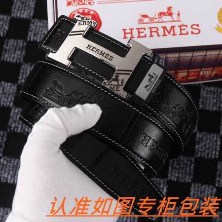 男士腰带：爱马仕 原单 男士皮带：百分百头层牛皮，保证真皮。24K纯钢扣双面可用专柜同等质量， 送人自用首选 包装： 请认准如图专柜包装，赠送打孔器，银联发票， - 点击图像关闭