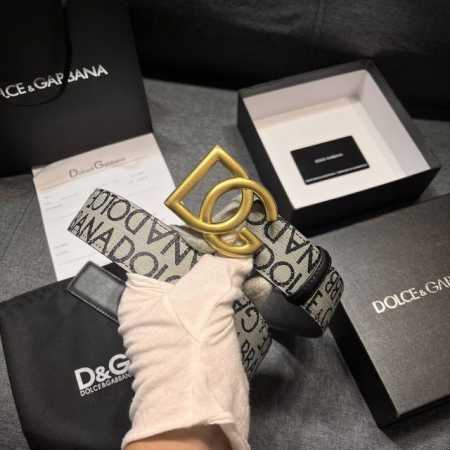 Dg 宽4.0 0杜嘉班纳 新款 涂层织物腰带，整体点缀别具一格的提花工艺 Dolce&Gabbana 徽标 - 点击图像关闭