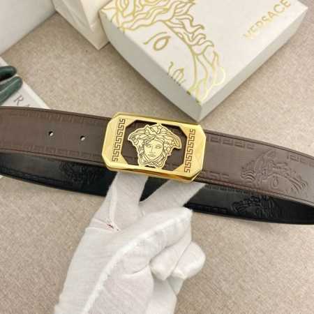 范思哲 特种皮腰带系列 ，原厂五金精品不锈钢扣，手感柔软舒适 宽3.8Cm。 - 点击图像关闭