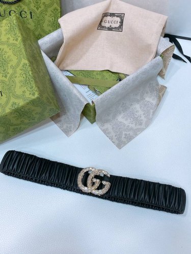 Gucci 24 Gg水钻 黄铜logo扣 小牛皮 银色金属 与 金色金属 4.0Cm精品 弹力十足 百搭 优雅 码数含扣s. M. L. Xl