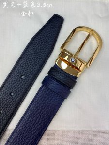 -Montblanc万宝龙 宽3.5Cm 采用头层牛皮 精品针式扣头 自由裁剪商务休闲皮带