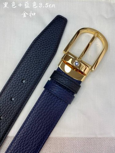 -Montblanc万宝龙 宽3.5Cm 采用头层牛皮 精品针式扣头 自由裁剪商务休闲皮带