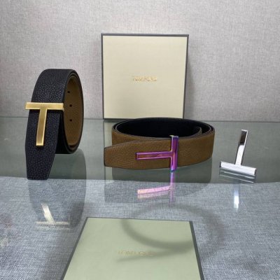 汤姆福特最新网红爆款双面头层牛皮专柜同步3.8宽新款上市了，原版牛皮，搭配铜扣，优雅，大方用的方便。谢谢你转载。