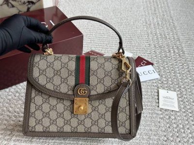 复刻版 配盒 Gucci新款Ophidia手提包 古驰经典的红绿波斯顿 永远不怕会过时 容量超级大 头层牛皮材质 手提 斜挎 所有年龄段皆可驾驭 很适合上班通勤