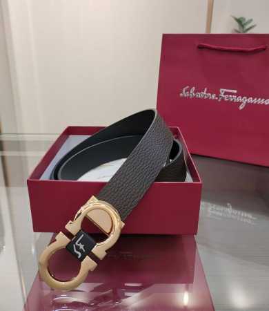 Ferragamo 菲拉格慕 双面进口牛皮，搭配精品铜扣，自行选择搭配，真材实料有质感，时尚经典不失风范 ，长短可自行裁剪 - 点击图像关闭
