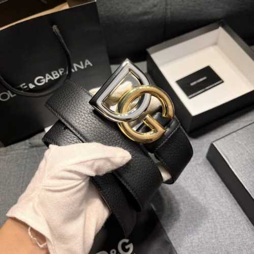 Dg 宽4.0Cm Dolce&Gabbana 新款 进口荔枝纹牛皮 Lux 鞍皮腰带，雅致配饰，搭配双电镀标牌