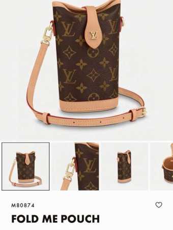 Lv薯条斜挎手机包Mini包包 M80874 Louis Vuitton 路易威登Fold Me 斜挎包此款Fold Me 包以Monogram 帆布和牛皮革打 - 点击图像关闭