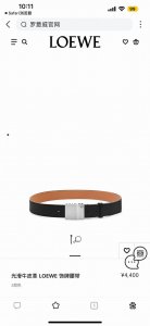 Loewe 罗意威 专柜新款 男款休闲腰带 宽 Cm 光滑小牛皮 饰有Loewe金属饰牌搭扣
