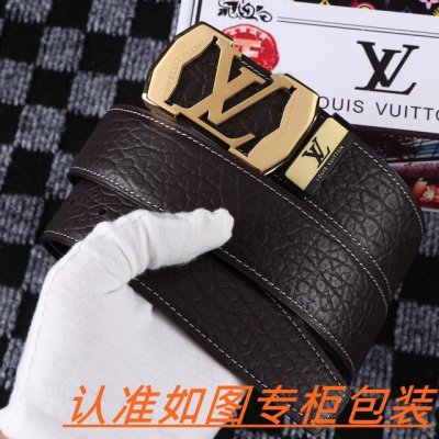 品名：Lv..路易..威登原单 材料：百分百头层牛皮，保证真皮。24K纯钢扣双面可用专柜同等质量， 送人自用首选 包装： 请认准如图专柜包装，赠送打孔器，银联发